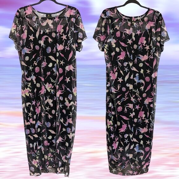 Torrid Disney The Little Mermaid Mesh T-Shirt Midi Dress NWT - Picture 12 of 15